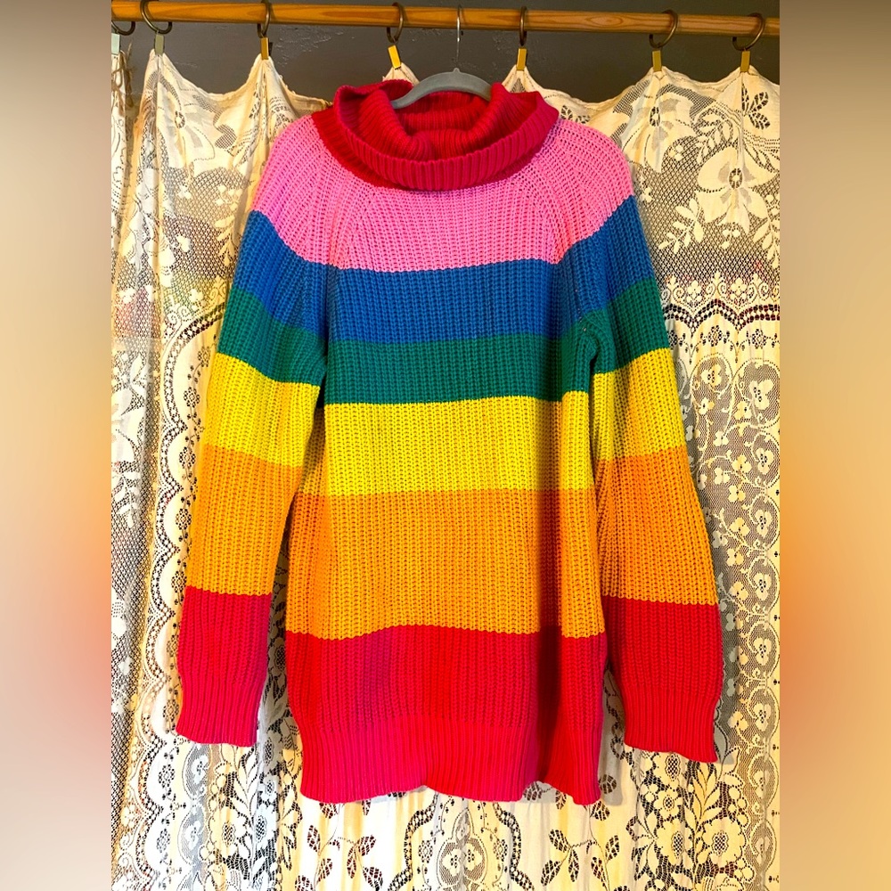 Lazy Oaf Rainbow Turtleneck Sweater
